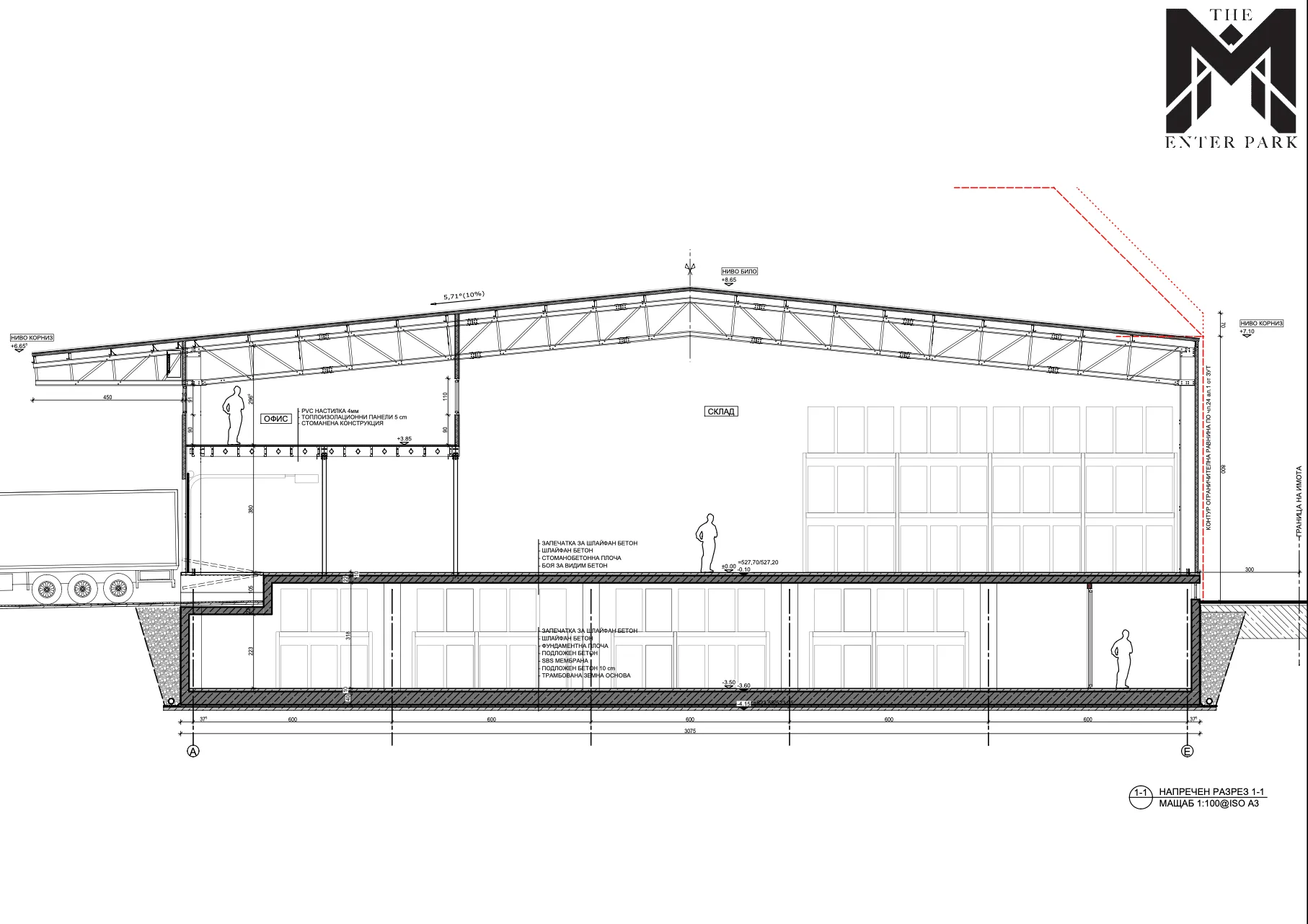 Cross-section — structure and basement